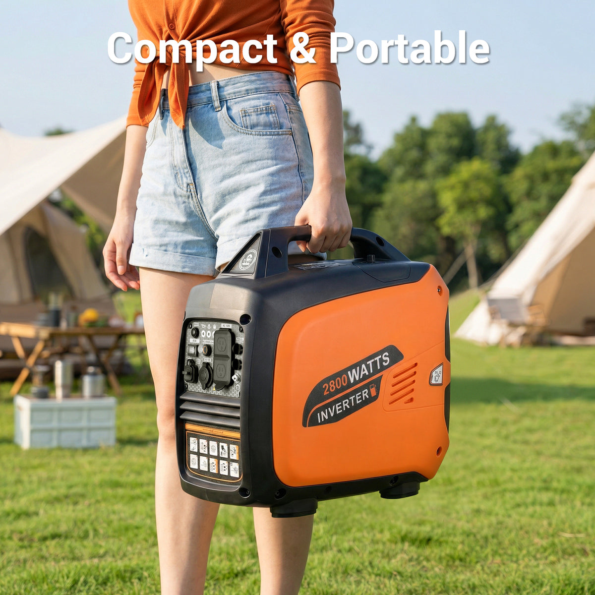 2800-Watts Portable Inverter Generator, Gas Generators for Camping