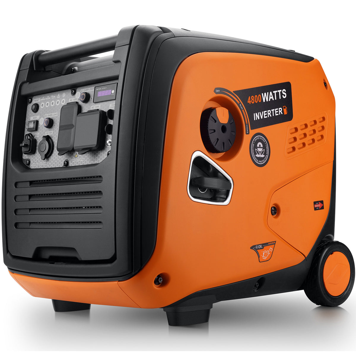 4800-Watts Portable Inverter Generator, Gas Generators for Home Use, Camping