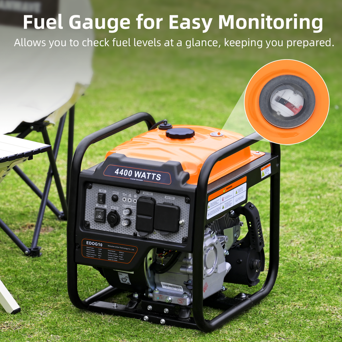 4400 Watts Inverter Generator Gas Powered, Portable Open Frame Generator