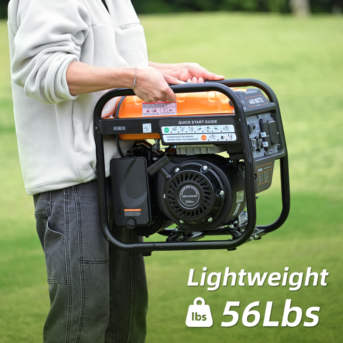 4400 Watts Inverter Generator Gas Powered, Portable Open Frame Generator