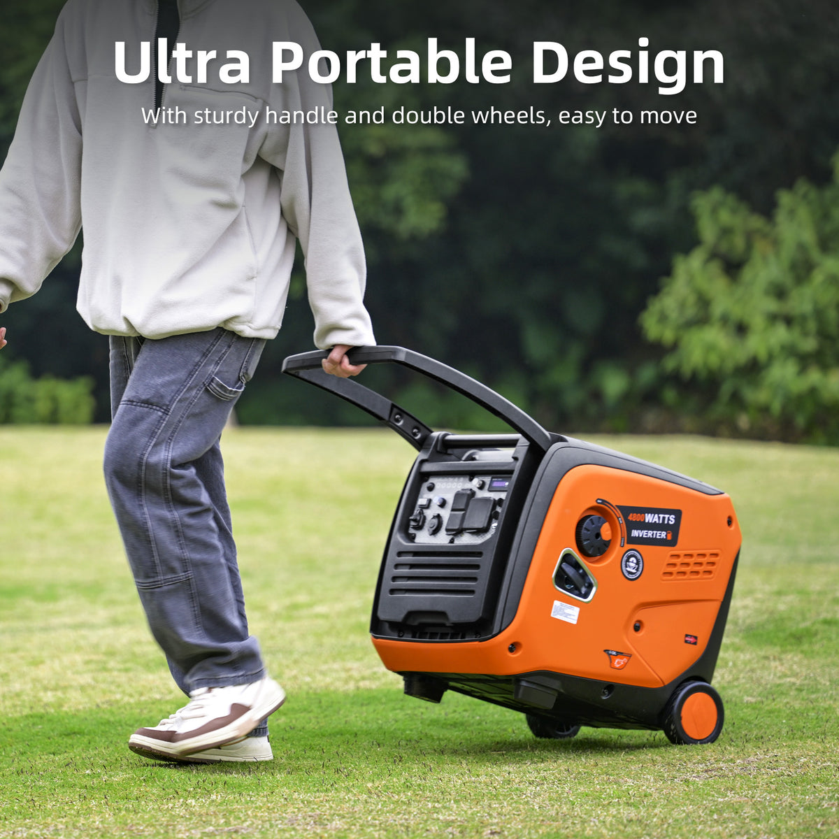 4800-Watts Portable Inverter Generator, Gas Generators for Home Use, Camping